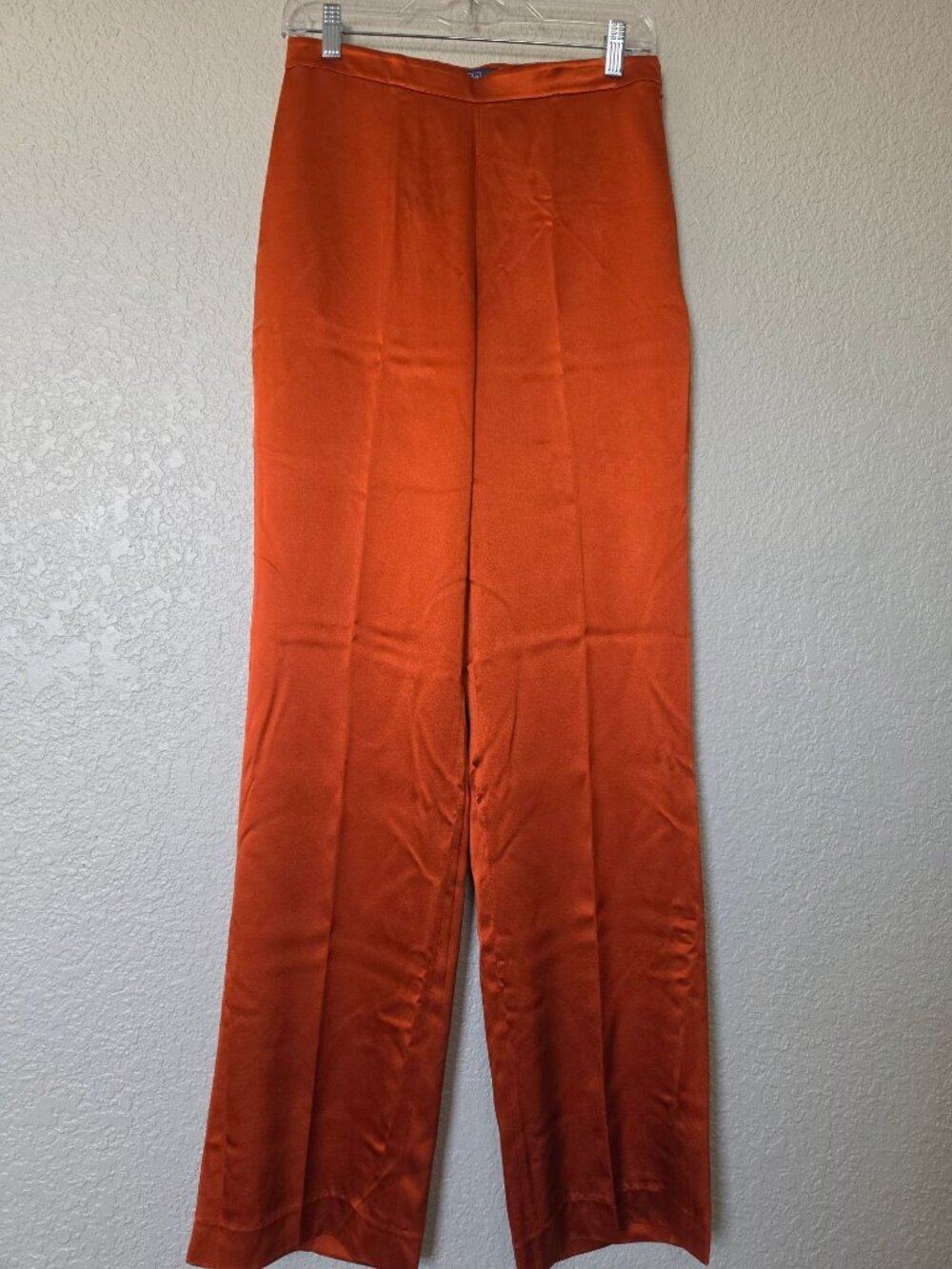 Polo Ralph Lauren Womens Orange/Shedron Pure mulberry Silk Pants Size 2 - Picture 2 of 16